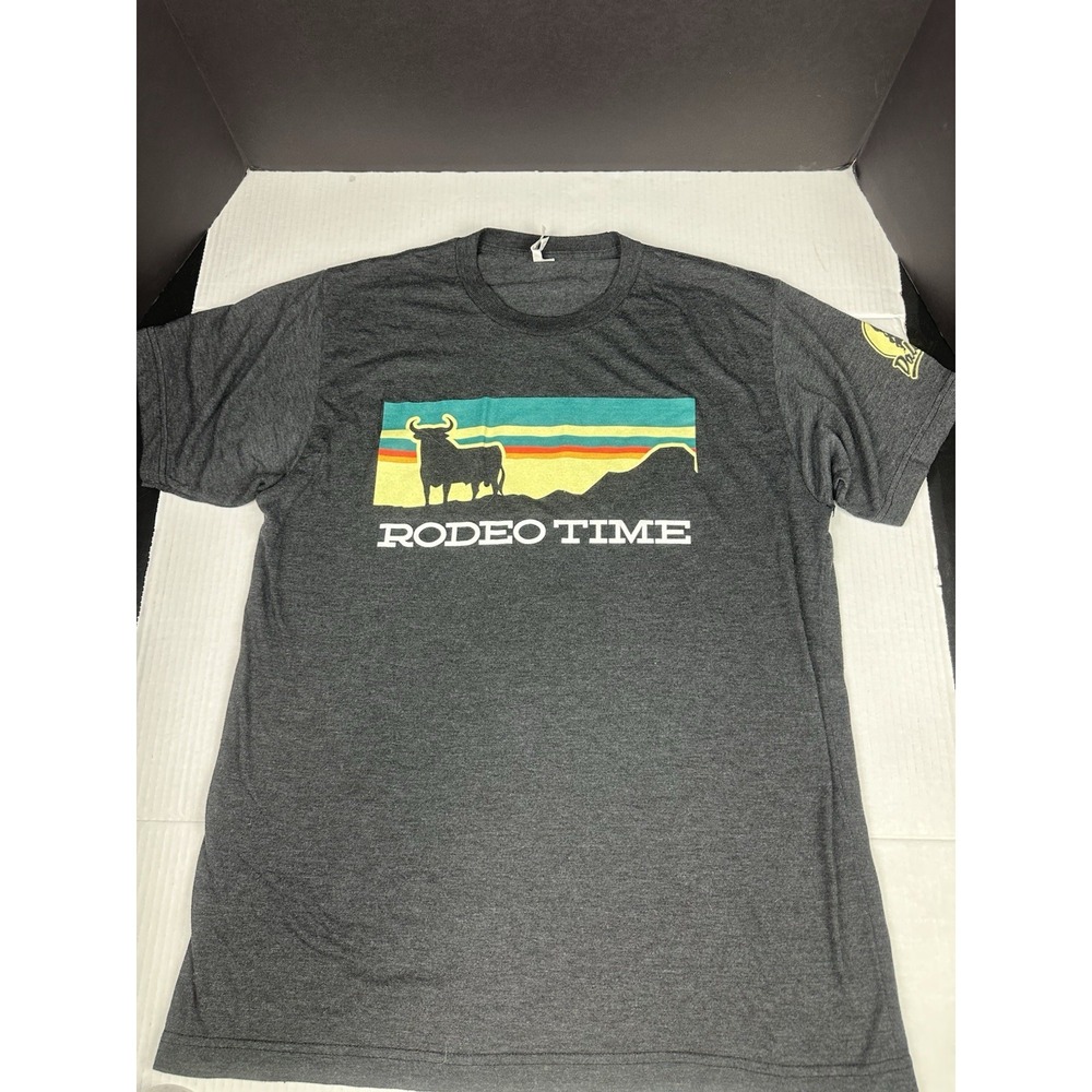 Dale Brisby Gray Tshirt Sunset Rodeo Time Large Tultex Tee Cowboys Rodeo